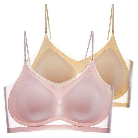 Yubnlvae 2-Pack Ultra Thin Summer Bras - Sheer Mesh Bralette No Show Ice Silk Comfort A 3Xl, Thin Bras Summer Thin Plus Size Ice Comfort Bra
