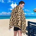 thumbnail image 4 of Coolnut Beach Towels Brown Leopard Pattern Camping Towels Animal Sand Free Beach Towel, 30"x60" Large Beach Towels Quick Dry Bath Travel Towels Pool Yoga Beach Mat for Men Women, 4 of 6
