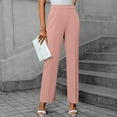 thumbnail image 2 of WTOBBY Women's Autumn Ready Straight Leg Dress Pants in Nine Point Harlan Style for Business Casual Office Wear, Weekend Events and Seasonally Appropriate Smart Style,Pink M, 2 of 5