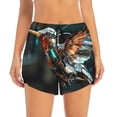 thumbnail image 2 of KLL Futuristic Robot Hummingbird Pattern Shorts Women,Athletic Shorts High Waisted Running Shorts Pocket Sporty Short Gym Elastic Workout Shorts-Large, 2 of 7