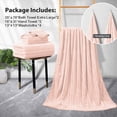 thumbnail image 3 of Jessy Home 8 Pcs Pink Bicolor bar Stripe Large Bath Towels Set 2 Oversized Bathroom Towels, 2 Hand Towels, 4 Washcloths, 3 of 7