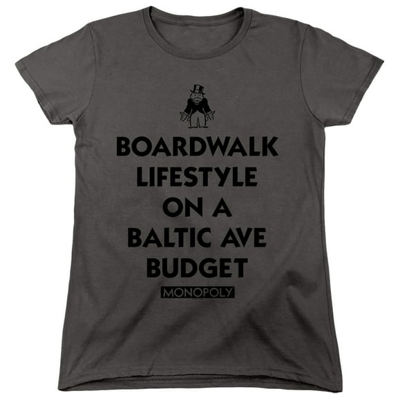 Monopoly Lifestyle Vs Budget S/S Women's T-Shirt Charcoal
