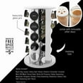 thumbnail image 3 of 20 Jar Revolving Countertop Spice Rack With Spices Included  Free Refills For 5 Years Polished Stainless Steel Black Caps 30020, 3 of 8