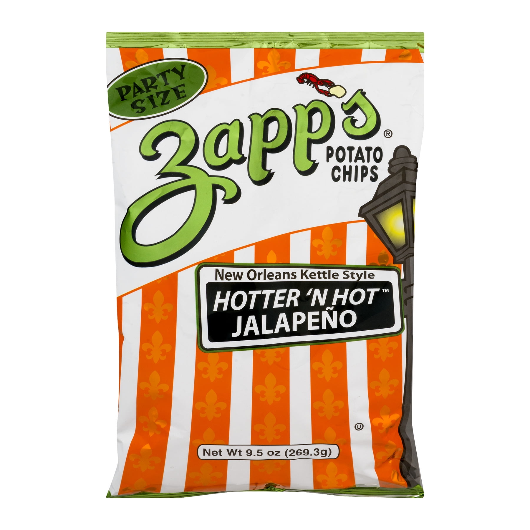 Zapp's New Orleans Kettle Style Potato Chips Hotter 'N Hot Jalapeno, 9.