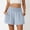 Blue, variant on FengLS Women's Casual Shorts Smocked Elastic Waistband Summer Fashion Dressy Shorts Comfy Loose Fit Trendy Shorts with Side Pockets Lounge Everyday Wear