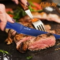 thumbnail image 7 of 8 Piece Kitchen Knife Set - Multi-purpose Unbreakable Ergonomic Non-stick Stainless Steel Kitchen Steak Knives Set with Fully Serrated Blades - Great for BBQ Grill - NutriChef NCSK8BU (Blue), 7 of 7