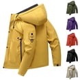 thumbnail image 1 of Sentmoon Mens Coats Men's Jackets for Winter Stocking Stuffers for Adults Men's Solid Color Thick Long Sleeved Hooded Waterproof Jacket Fall and Winter for Lightweight Warmth and Layering, 1 of 8