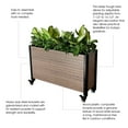 thumbnail image 5 of Mobile Deep Trough Planter Box Raised Garden Bed Wood Texture Grey & Black, 5 of 5
