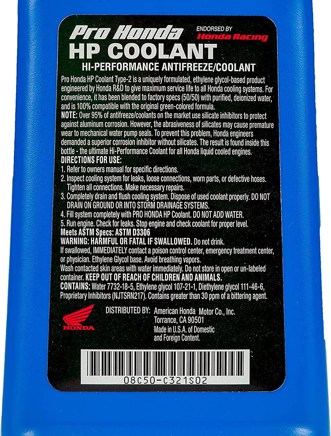 Honda Genuine OEM HP Coolant 50/50 Blend 08C50-C321S02 - 2 Pack