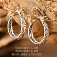 thumbnail image 2 of 925 Sterling Silver Vintage Filigree Hoop Earrings for Women Floral Flower Heart Clip-on Small Huggie Hoop Earrings Lightweight Oval Hoop Earrings Jewelry Christmas Gifts for Mom, 2 of 14