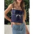 thumbnail image 6 of Biezeib Women Summer Crop Camisole Bandage Backless Spaghetti Strap Tank Tops Sleeveless T-Shirt for Streetwear Clubwear, 6 of 6