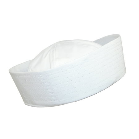 Size one size Cotton White Navel Costume Sailor Gob Cap, White