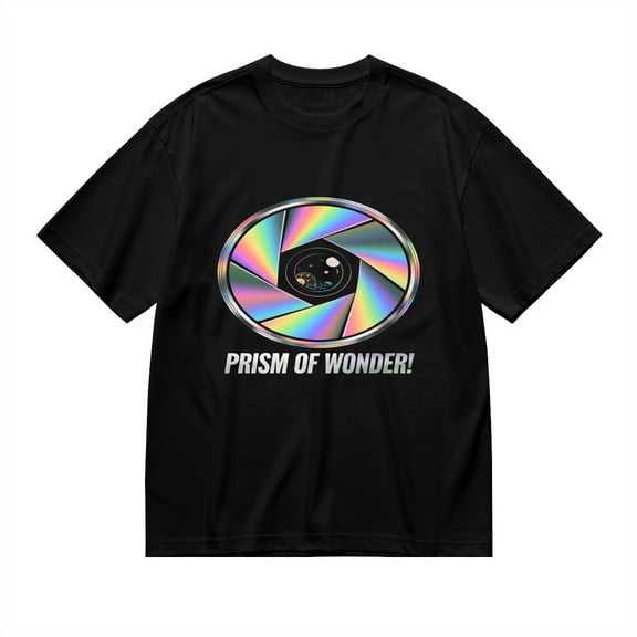 PRISM OF WONDER,Rainbow Aperture Print, Vintage T Shirt, Cotton T-Shirt for Men, 23666254,S