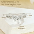 thumbnail image 6 of Wuziwen Crown Wedding Bands for Women Curved Infinity Eternity Rings for Her 925 Sterling Silver Cubic Zirconia Size 7, 6 of 9