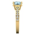 thumbnail image 3 of 2.3 ct Round Cut Natural Aquamarine Solitaire with Accents Engagement Ring for Women in 18K Yellow Gold, 3 of 5