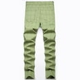 thumbnail image 6 of Odeerbi Men's 2025 Casual Plaid Pants Stretch Suit Pants Slim Striped Trousers Green, 6 of 8