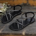 thumbnail image 6 of Wowcloth Women's Fashion Flat Sandals – Summer New Style with Rhinestone Accents and Adjustable Elastic Band for Casual Comfort and Beach Wear, 6 of 9