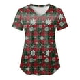thumbnail image 4 of BloomJoy Scrubs for Women Christmas Womens Short Sleeve V Neck Snowman Printed Top Nursed Working T Shirts Blouse With Pockets Holiday T Shirt Weightlifting Long Sleeve Shirts, 4 of 4