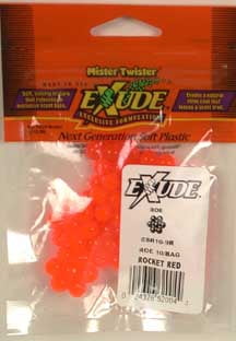 Mister Twister Exude Roe Natural Egg Bait - Rocket Red