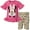 Pink / white, variant on Disney Minnie Mouse Big Girls T-Shirt and Bike Shorts Outfit Set Floral Lemon Drop 14-16