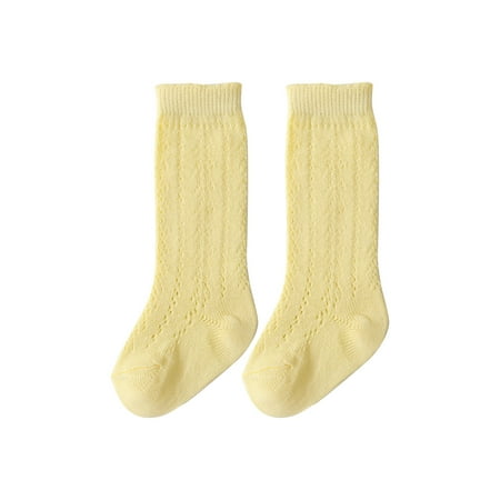 

harmtty 1 Pair Hollow Out Kids Socks Ultra Soft Middle Tube Stretchy Thin Socks for Daily Wear Cream S