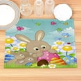 thumbnail image 5 of Easter Bunny Pattern Placemat Cotton Linen Fabric Table Mats Family Dinner Tableware Kitchen Table Mat, 5 of 7