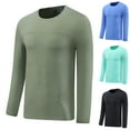 thumbnail image 1 of Man Solid-Color-Drying Breathable Tight Fitting Base Sports Fitness Elastic Long Sleeve Round-Neck, 1 of 7