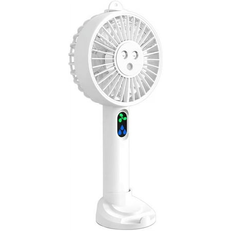 

Portable Fan Portable Water Spray Mist Fan Electric USB Rechargeable Hand Mini Fan Cell Phone Holder 3 Speed Levels and a Button Switch (White) 0.25