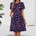 thumbnail image 2 of Dachshund, Lavender, Rose And Fuchsia Short Sleeve Dress Women Summer Evening Dresses Ladies Sundress, 2 of 7