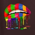 thumbnail image 3 of Wild Bobby, Colorful Painted Lip, Streetwear, Women Tri-Blend Racerback Tank Top, Brown, Small, 3 of 5