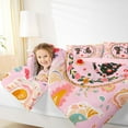 thumbnail image 4 of Feelyou Black Boho Cat Twin Comforter Sets, Pink Cartoon Flower Bedding Set, 2-Piece, 4 of 8