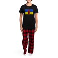 thumbnail image 4 of CafePress - Ukrainian Flag With Fist Pajamas - Women's Short Sleeve Print T-Shirt and Pants Dark Cotton Pajama Set, 4 of 7