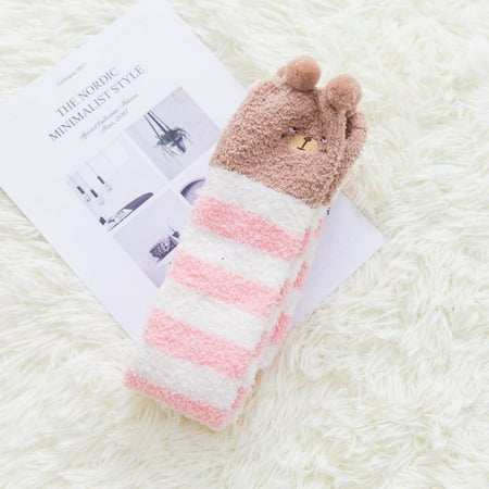 

Thick Bear Knee Lengthening Autumn Winter Stockings Coral Fleece Socks Sleep Sock Floor Socks 2
