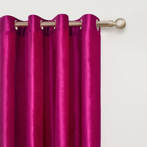 Living Room Velvet Window Curtains 63 inch Length- 2 Panels Hot Pink Blackout Window Drapes Curtains Thermal Insulated Room Darkening Decor Grommet Curtains for Bedroom