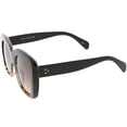 thumbnail image 3 of Thick Oversize Square Sunglasses Wide Arms Neutral Colored Lens 52mm (Black Tortoise / Amber), 3 of 4