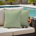 thumbnail image 4 of Vintage Sage Green Outdoor Waterproof Pillow Covers, Farmhouse Retro Beige Solid Color Decorative Square Throw Pillowcase Sofa Cushion Sham for Patio/Couch/Chair, 18"x18" 2 Pack, 4 of 8