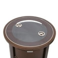 thumbnail image 5 of LeisureMod Walbrooke Mid-Century Modern Outdoor Patio Round Tank Holder Table with Tempered Glass Top and Powder Coated Aluminum Base for Patio and Backyard Garden (Brown), 5 of 8
