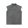 thumbnail image 4 of Bainana Washed Collar Tank Tops For Mens Regular Fit Sleeveless Button Up Muscle Shirts Summer Running Beach Gentleman Vest Grey Size Xxxxl, 4 of 4