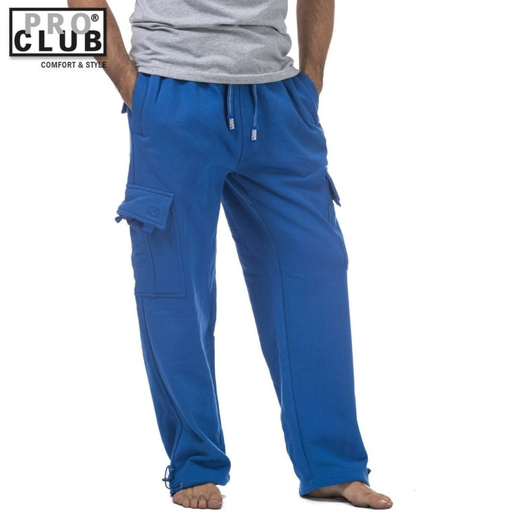 Pro Club Men's Heavyweight Fleece Cargo Sweatpants Royal Blue