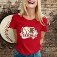 thumbnail image 2 of WILLBEST T Shirts for Women Casual V Neck 2024 Womens Fashion Sports Baseball Print Round Neck Short Sleeve Casual Top T Shirt 4 Tops, 2 of 5