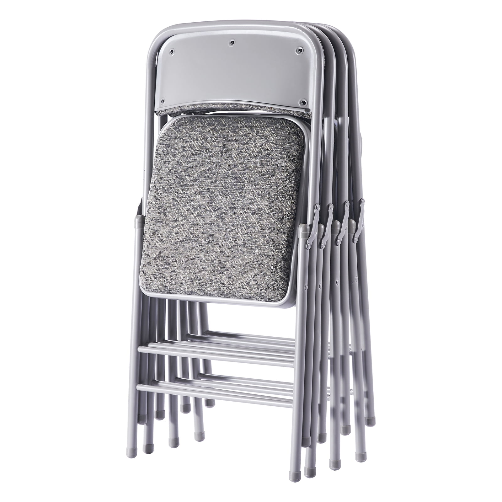 VTOY 2-Pack Folding Chairs with Padded Cushion Metal Foldable Chair for Home and Office, for Indoor and Outdoor Events-Gray