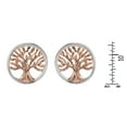 thumbnail image 4 of Charming Tree of Life Rose Gold Vermeil Over Sterling Silver Post Earrings, 4 of 5