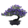 thumbnail image 1 of Naiovety Plantas artificiales Bonsai Tree Faux Pine Planta de plástico interior realista en maceta Home Office Party Hotel Decoración Decoración Púrpura, 1 of 6