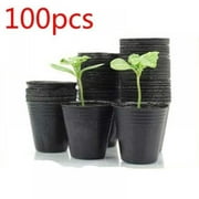 100pcs set Household Garden Black Plastic Plant Nutrition Pots Practical Du