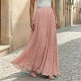 thumbnail image 2 of Summer Skirts for Women Comfort Waist Polka Dots A Line Skirts Casual Beach Vacation Maxi Skirts, M, 2 of 4