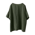 thumbnail image 5 of Pxiakgy Embroidered Tops for Women Solid Color Shirts Beach Travel Vacation Summer Tshirts Vacation Beach Solid Blouses Cotton Linen Tops Loose Tunics Top Mexican Shirts Peasant Tops Elbow Sleeve XXL, 5 of 5