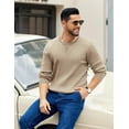 thumbnail image 3 of COOFANDY Men's Henley Knit Sweater Long Sleeve Button Crew Neck Casual Sweaters and Pullovers, 3 of 6