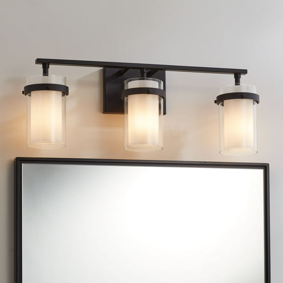 Possini Euro Design Possini Euro Lucia 22" Wide Matte Black 3-Light Bath Light