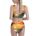 thumbnail image 6 of Pofeuu Tropical Sunset Paradise Print Womens Bathing Suits Modest High Waisted Bikini Sets Cute Halter 2 Piece Swim Suit, 6 of 7