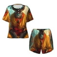 thumbnail image 4 of Lsque Moonlit Hairless Cat Monk Women's Short-Sleeved Pajama Set - 2 Piece Soft and Lightweight Sleepwear Set-3X-Large, 4 of 9